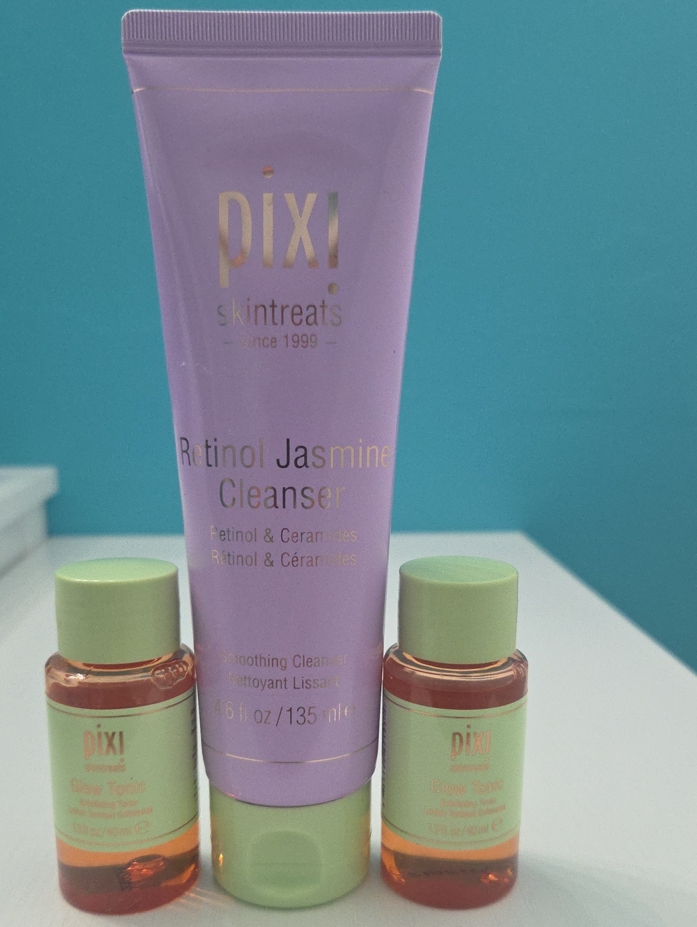Pixi Lavender Retinol Jasmine Cleanser with 2 Glow Tonic Toners